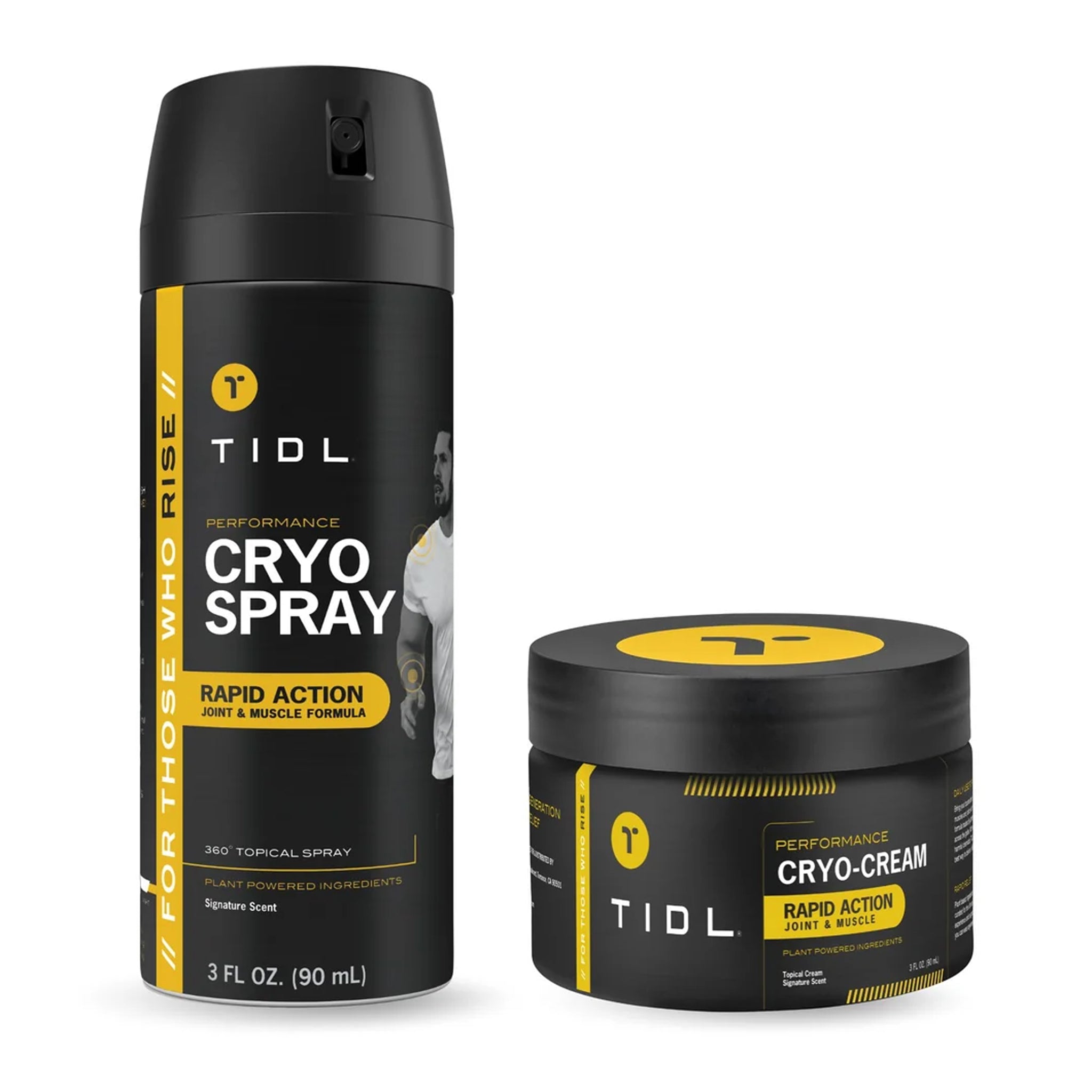 TIDL Performance Cryo Spray and Cryo-Cream set on a white background.