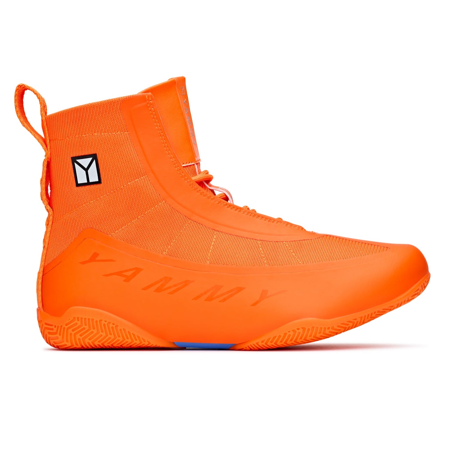 Yammy Flux Mid Boxing Boots orange  with orange yammy boxing logo