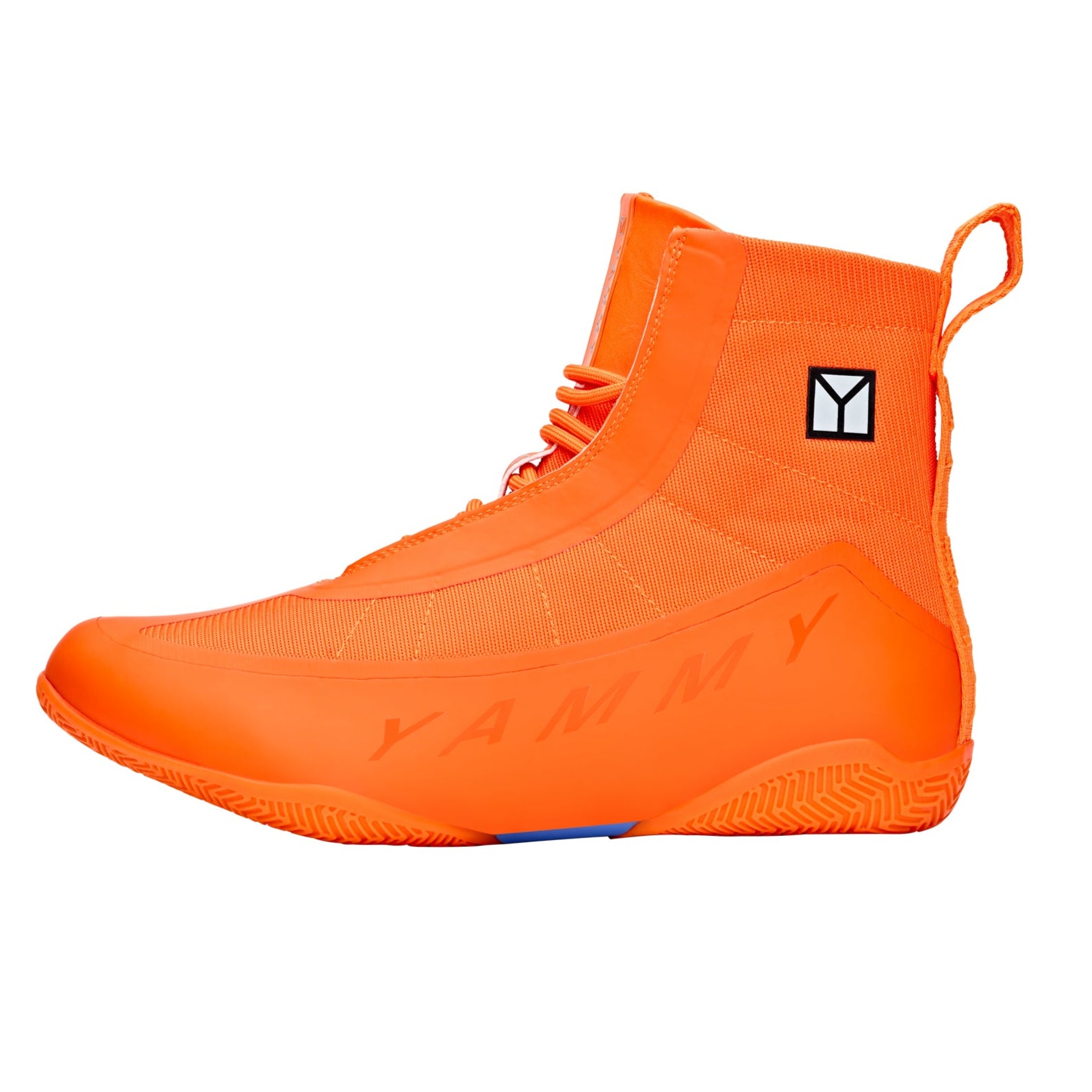 Yammy Flux Mid Boxing Boots orange  with orange yammy boxing logo