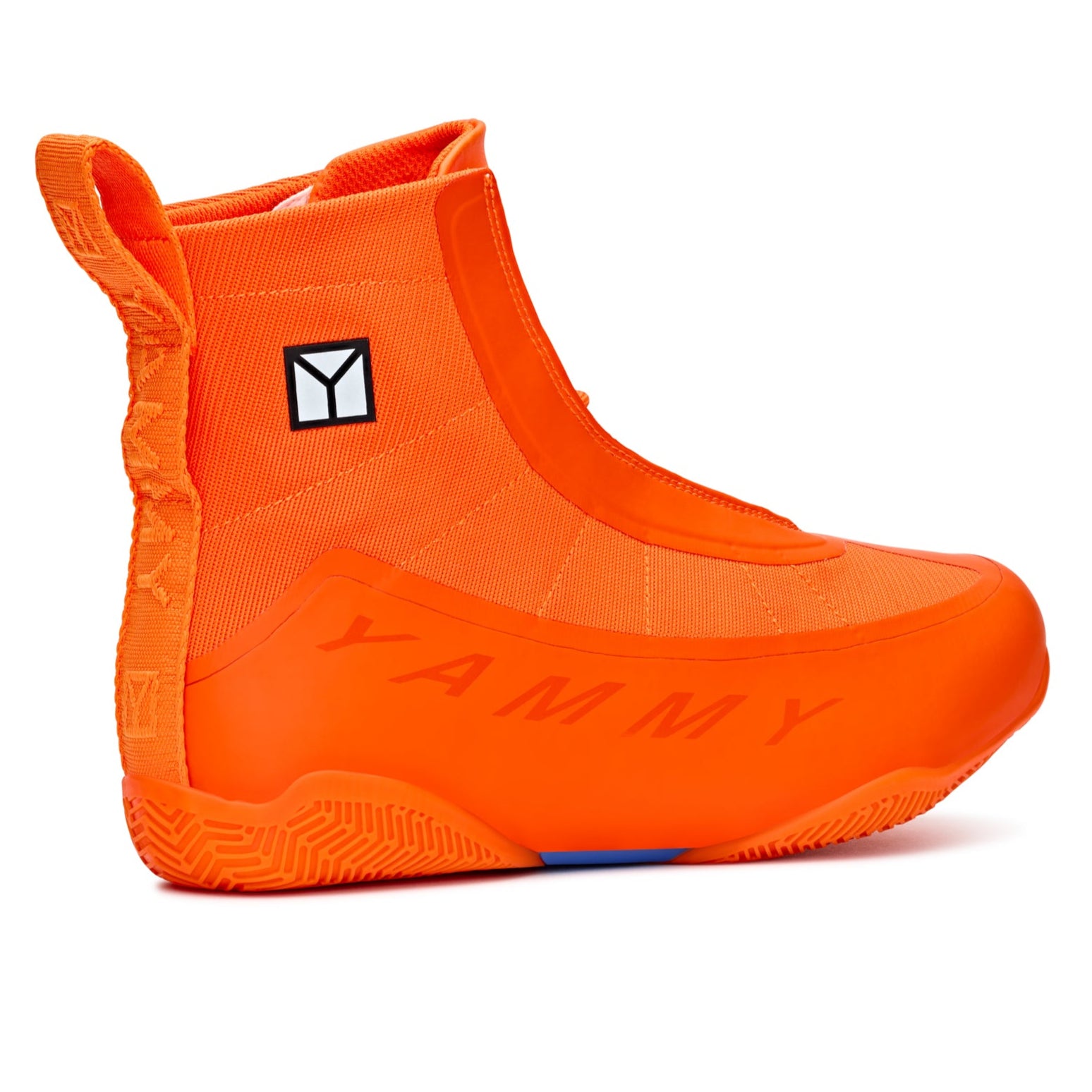 Yammy Flux Mid Boxing Boots orange  with orange yammy boxing logo