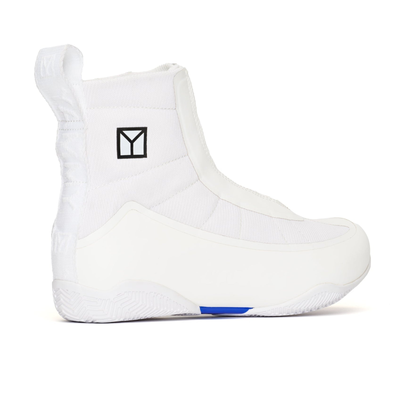 Yammy Flux Mid Boxing Boots Whiteout all white with white yammy boxing logo